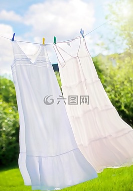 晒衣绳,夏天,睡衣