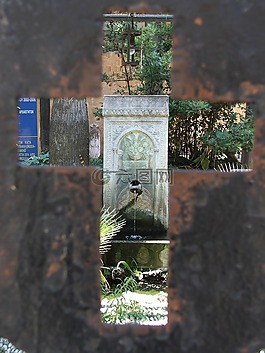 交叉,噴泉,水