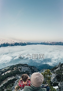 山,高原,云