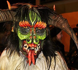 perchtenmaske,木制面具,嘉年华