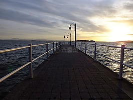 日落,網站,海