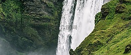 瀑布,自然,綠色