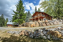 小木屋,山,日志