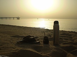 熱,海,日落