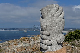 海岸,紀(jì)念碑,手
