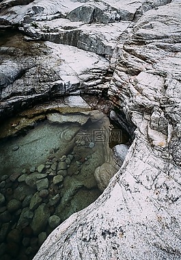 巖,小山,石