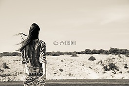 人,女孩,單