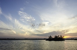 日落,天空,自然