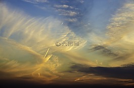 日落,天空,自然