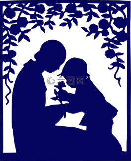 母親,兒童,鮮花