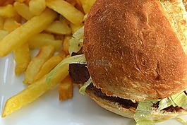 漢堡,電源,食品