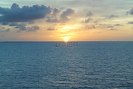日落,照明,光