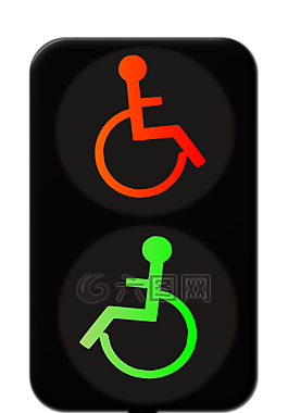 小绿人,已禁用,轮椅