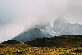 山,高原,云