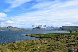 灣,天空,山