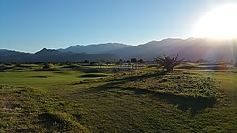 日落,高爾夫球場(chǎng),夏天