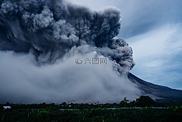 火山,爆炸,自然