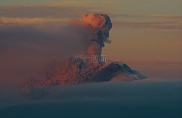 天空,云,火山