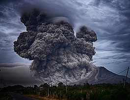 火山,爆炸,自然