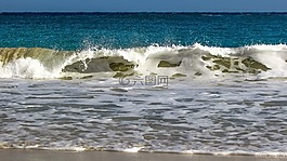 海灘,沙,波