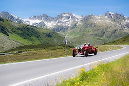 锡经典的蒙塔丰集会,山景观,通过道路，bielerhöhe