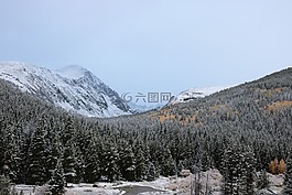 第一場雪,雪山,山