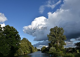 云,夏季,景觀