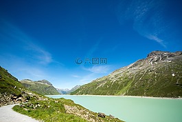 水庫,山,高山