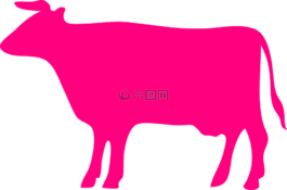 牛,側(cè)影,粉紅色