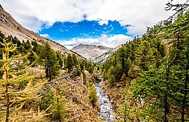 山,溪,水