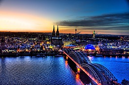 hohenzollern 橋,科隆,天際線