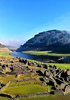 水庫(kù),廢墟,水