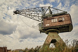 天空,起重機,鋼