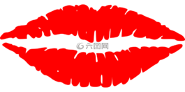 嘴唇,吻,打印