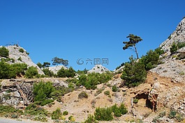 萨摩斯岛,希腊,山景观