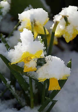 osterglocken,黃水仙,雪