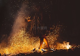 黑暗,人,男子