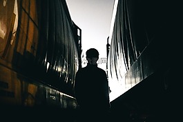 黑暗,人,男子