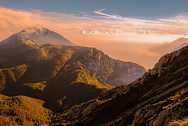 山,高原,云
