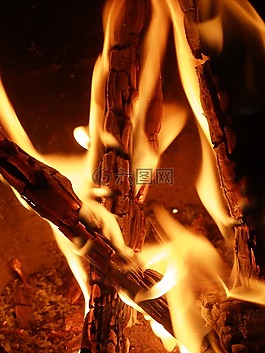 營火,火,燒傷
