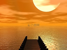 美麗,日落,太陽