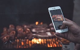 豬肉,燒烤,烤架
