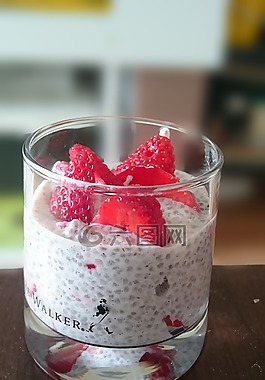 草莓,籽,布丁