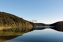 湖,鏡像,作為光滑如玻璃