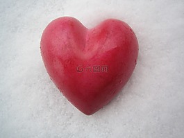 心,雪,红色