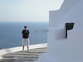 海,圣托里尼,島