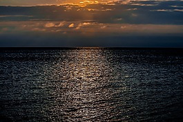cloudscape的,日落,天空