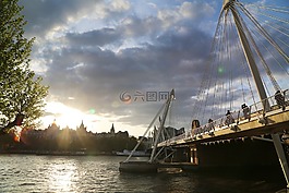 橋,日落,倫敦
