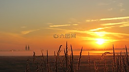 日出,霧燈的,天空人物