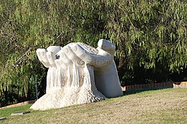 手,雕塑,谷物